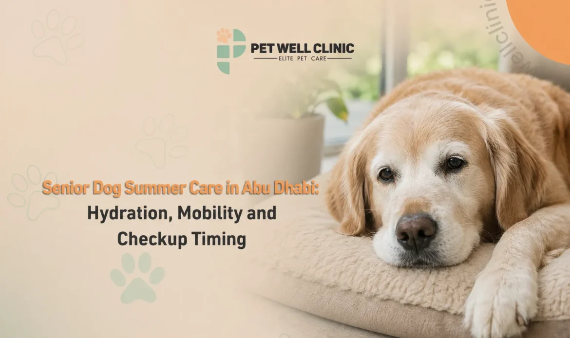senior dog summer care Abu Dhabi