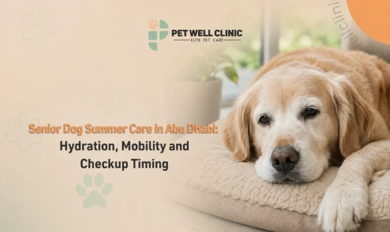 senior dog summer care Abu Dhabi
