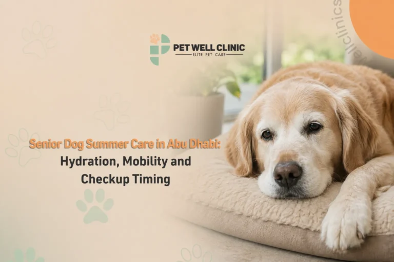 senior dog summer care Abu Dhabi